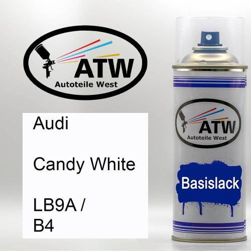 Audi, Candy White, LB9A / B4: 400ml Sprühdose, von ATW Autoteile West.